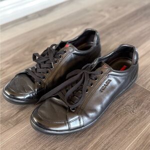 PRADA Pre-Owned Men's Vintage Black Leather Sneaker Size 11
